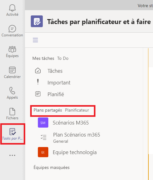 Intégration de Planner dans MS Teams