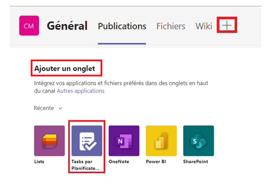 Intégration de Planner dans MS Teams