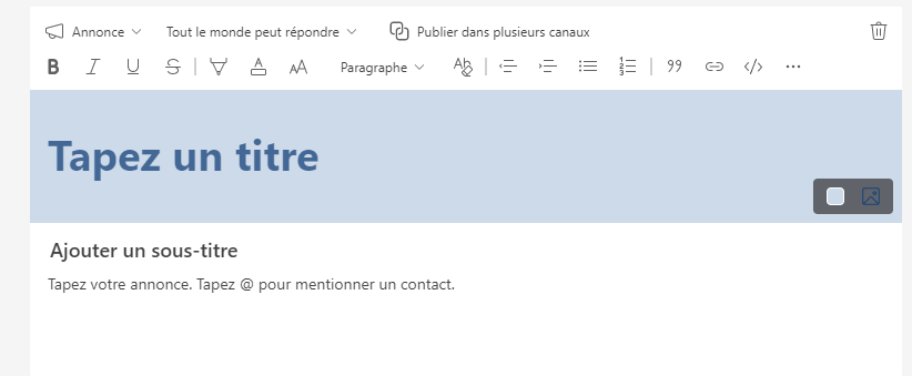 Teams - faire une annonce